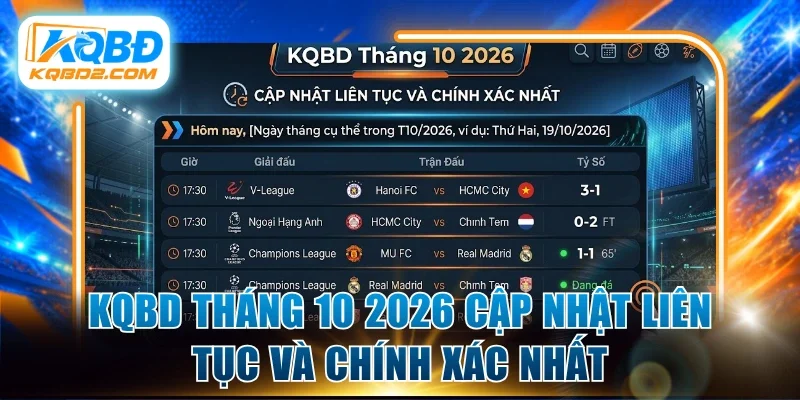 kqbd tháng 10 2026