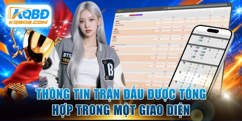 Thông tin trận đấu được tổng hợp trong một giao diện