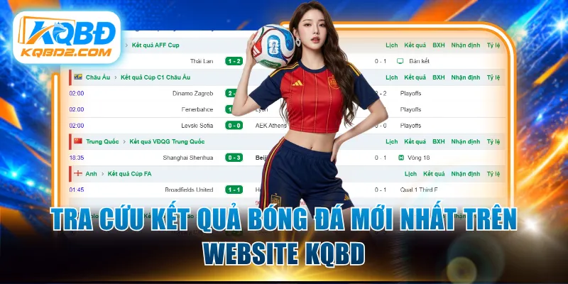 Tra cứu kết quả bóng đá mới nhất trên website KQBD