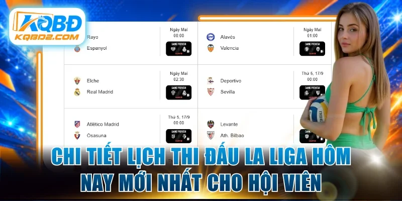 Chi tiết lịch thi đấu La Liga hôm nay mới nhất cho hội viên